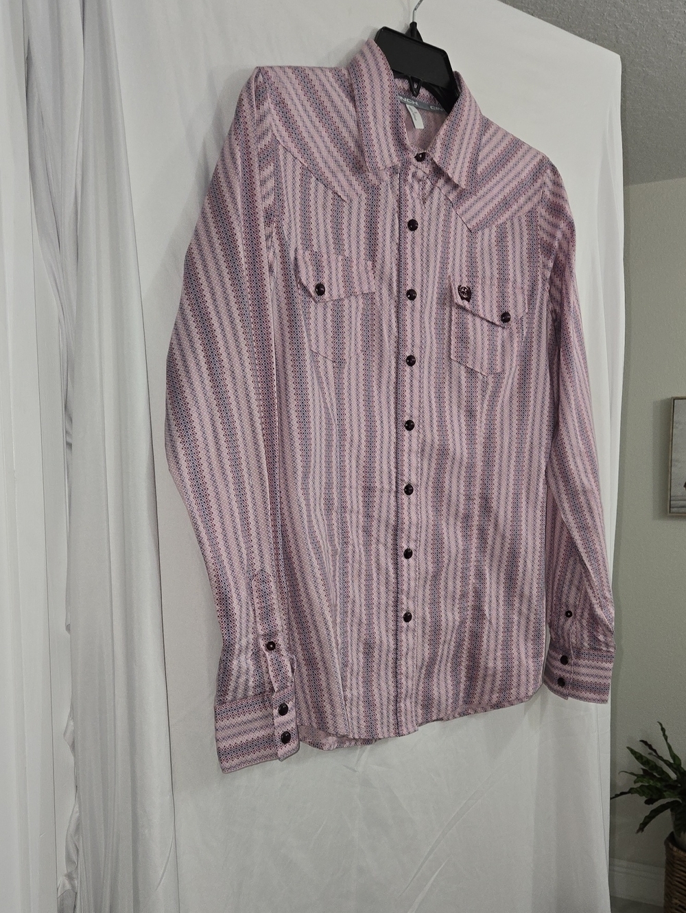 Cinch Women's Pink Patterned Western Button-Down Shirt